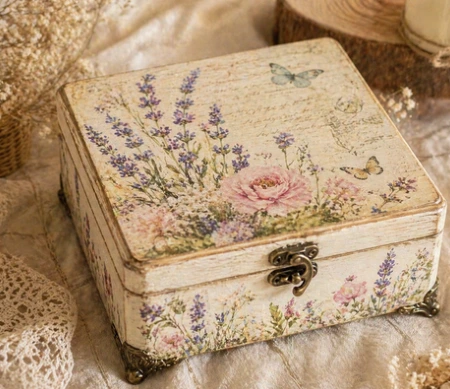 Pudełko zdobione decoupage