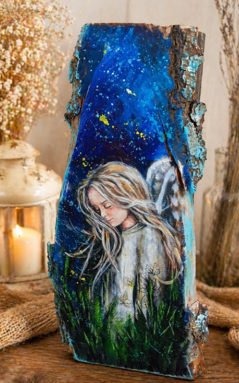 Decoupage obraz na drewnie